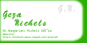 geza michels business card